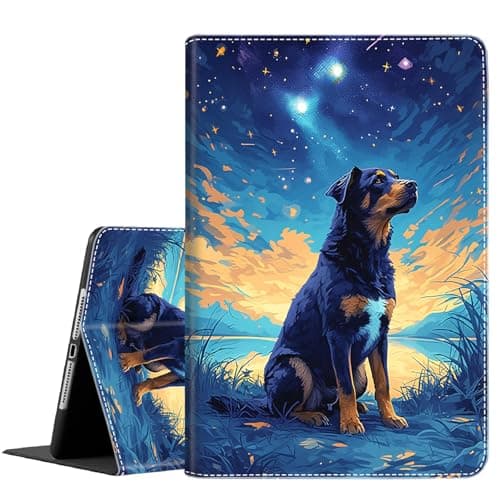 Case for Galaxy Tab S11 Ultra 2025 14.6 Inch ，Slim Fit Foldable Standing Cover Case with Auto Sleep/Wake for Samsung Tab S11 Ultra 5G SM-X936B/ SM-X930, Starry Night Dog German Shepherd