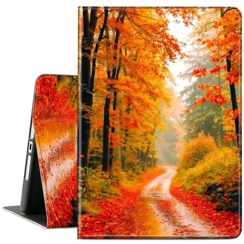 ACWDMKH for Amazon Fire HD 8 Tablet Case,(8th/7th/6th Generation,2018/2017/2016 Release) Leather Slim Folio Adjustable Stand Cover Auto Wake/Sleep Case for Amazon Fire HD 8,Autumn Red Forest