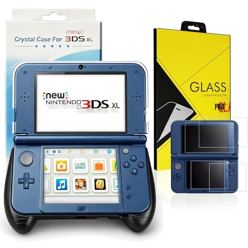 Hand Grip Handle Holder Case Bracket for Nintendo New 3DS XL/LL with Kick-Stand and Screen Protector,for Nintendo New 3DS LL XL（2015） Model Accessories Repair Replacement