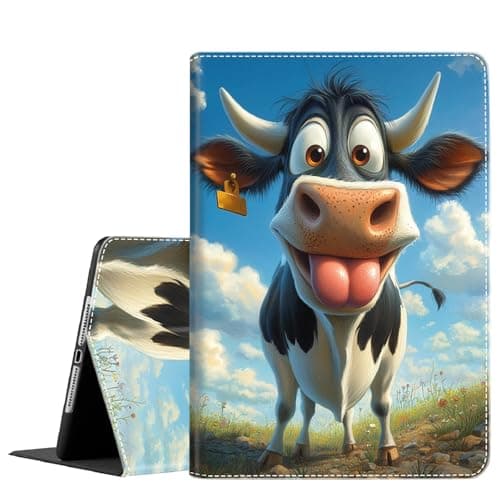 Case for Samsung Galaxy Tab S11 11 Inch 2025(SM-X730/SM-X736B)，Slim Fit Foldable Standing Cover Case with Auto Sleep/Wake for Galaxy Tab S11 11" Tablet, Happy Cows in Flower Fields