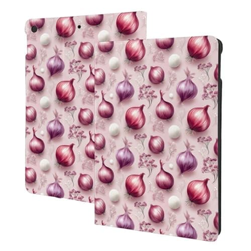Compatible with iPad 9th/8th/7th Generation Case - Cool Flower Onion Print Compatible with iPad 10.2 Case, Folio Stand, Auto Wake/Sleep, Tablet Cover