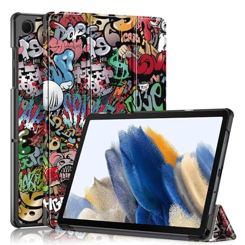 Palizufio Tri-Fold Case for Samsung Galaxy Tab A9 Plus 11 inch(SM-X210/X216B/X218U),Ultra Slim Lightweight Leather Shell Stand Cover Flip Folio Magnetic Tablet Protective Case,Graffiti