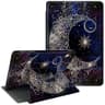 CGFGHHUY Case for Kindle Fire HD 8 Tablet - 8 inch 360 Degree Rotating Stand Protective Smart Cover with Auto Wake Sleep - Purple Moon