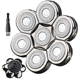 7D Blades Floating Replacement Heads for SHPAVER and Other Brand Head Electric Shaver,Stainless Steel 7D Rotary for Bald Men Rotary Shavers Blades[7D Silvery]
