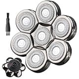 7D Blades Floating Replacement Heads for SHPAVER and Other Brand Head Electric Shaver,Stainless Steel 7D Rotary for Bald Men Rotary Shavers Blades[7D Silvery]