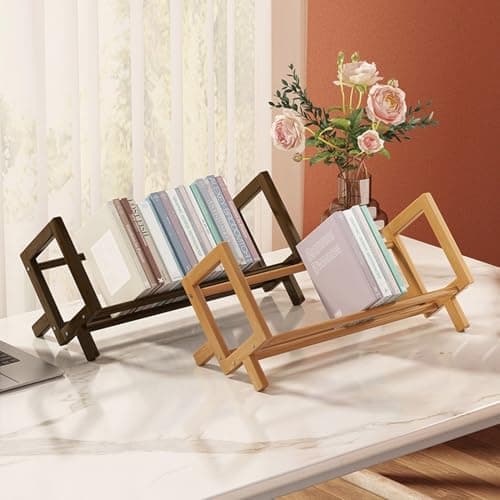 GIFZES Wood Bookcase in Living Room/Home/Office, Desktop Bookshelf, Book Shelf Organizer Bookshelves Storage Rack for Magazine/Books Display, Freestanding Open Bookcase White 40cm