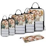 ADECORIVY Pig Farmhouse Animal 6 Set Compression Packing Cubes for Travel