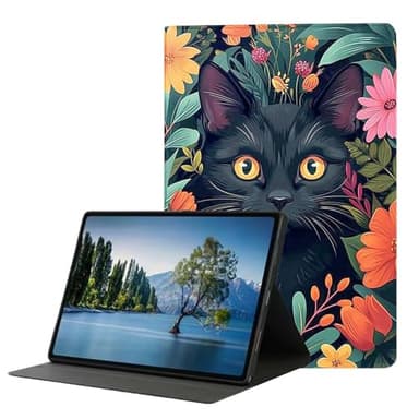DHEEBFWE case for Amazon Kindle Paperwhite 4(10th Generation 2018 Release) 6" Tablet,Adjustable Stand Folio Auto Wake/Sleep Protection Cover for Kindle Paperwhite 4,Black Cat in Garden