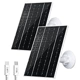 FUTUREZEN 4W Solar Panel for Security Camera, Type-C/Micro USB Solar Charger for Rechargeable Battery Cameras, IP66 Waterproof, 360° Adjustable Bracket, 9.8ft Cable for Outdoor Use, 2 Pack