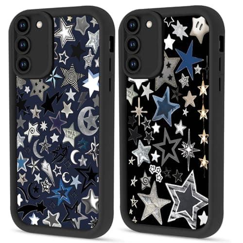 NBCDSUJ 2 Pack Cool Y2K Star Phone Cases for Samsung Galaxy A14 5G Case Stars Pattern Shockproof Soft Protective for Women Men Phone Cover Funda for Samsung A14 5G 6.6 Inch Black