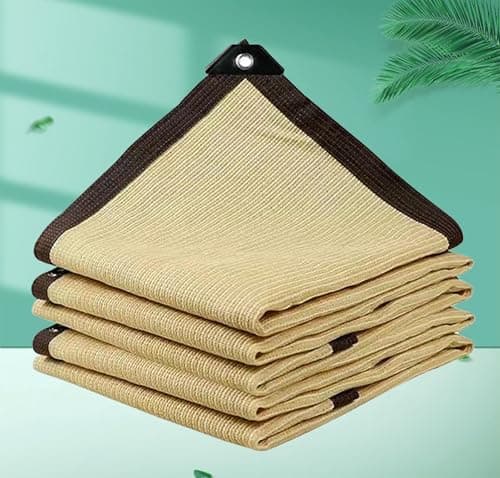 4x6m UV Resistant Shade Cloth - 90%-95% Sun Protection for Outdoor Use, Beige Garden Pergola Canopy Cover, Weatherproof Sunshade Fabric, Ideal for Patios and Decks