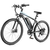 ANCHEER 26" Electric Bike for Adults, Peak 749W Ebike, 19.8MPH Electric Bicycle with 48V 374Wh / 48V 499Wh Battery(3H Fast Charge), LCD Display, Front Suspension, UL2849 Compliant, Blue Sunshine