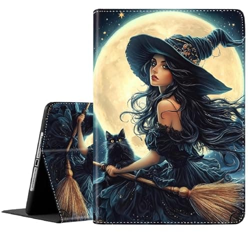 Case for Samsung Galaxy Tab A11 Plus/A9 Plus 2025/2023 5G 11 Inch, Slim Folding Stand Cover with Auto Wake/Sleep for Galaxy Tab A11+/A9+ 11 Inch ，Witch Under The Moon
