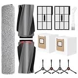 Replacement Parts for Eufy Omni E25 E28 Robot Vacuum Accessories Kits-1 Mop Roller Brushes, 1 Main Roller Brushes, 4 Side Brushes, 2 HEPA Filters, 2 Disposable Dust Bags, 1 Cleaning Tool-11 Pack