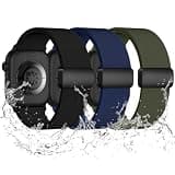 Easuny 3 Pack Stretchy Magnetic Band for Apple Watch Bands Men Women 44mm 46mm 45mm 42mm 41mm 40mm 38mm 49mm, Nylon Waterproof Sport Loop Straps for iWatch Series 11 10 9 8 7 5 4 SE Ultra 3 2 1