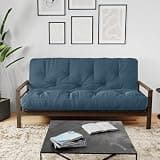 2 by The Futon Factory | 10 inch Pocket Coil Futon Mattress - Denim Blue Color - Queen Size - CertiPUR Certified Foam - Made in USA - Frame Not Included