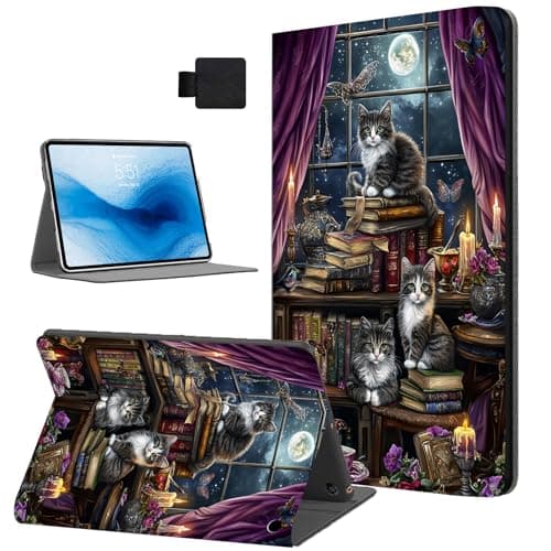 Tudguiloae for Kindle Fire HD 8 & HD 8 Plus (12th Generation, 2024/2022/2020) Tablet Case, Auto Sleep/Wake, Cats Realistic Illustration Shockproof E-Book Protective Cover for Kindle Fire HD 8 Tablet