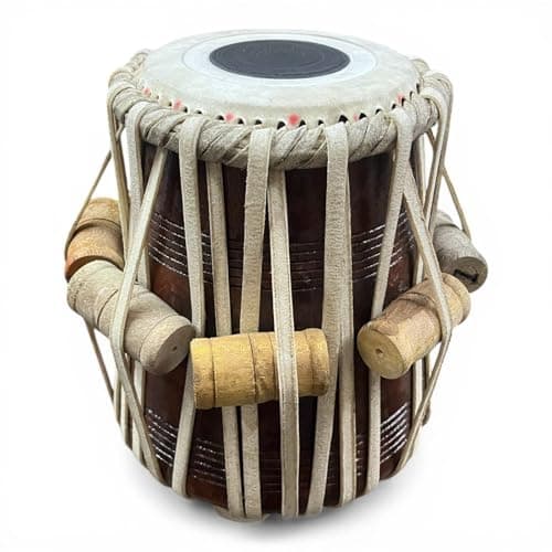 JPSK IMPEX Red Sheesham Dayan Tabla – Handmade Professional Wooden Tabla Drum, 5–5.5 Inch Goat Skin Head, Natural Finish, Indian Classical Percussion Instrument for Beginners & Professionals