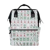 NVSGHS Mahjong Tiles Diaper Bag Backpack Large Capacity Travel Backpack