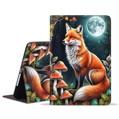BWOOLL Case for iPad Pro 11 Inch M4 (2024, 5th Generation) - Slim Lightweight PU Leather Stand Cover with Auto Wake/Sleep for iPad Pro 11 2024, Fox Under The Moon
