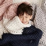 Bearaby Hand-Knit Kids Weighted Blanket - Chunky Knit Blanket - Sustainable, Breathable, and Calming - Machine Washable for Easy Maintenance (Confetti, 7 lbs)