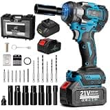 BoltBeast 500 N.m Brushless Impact Wrench with Small Wrench, Waist Hook, 7 Sockets, 6 Screwdrivers and 6Drill Bits 3500 RPM Heavy Duty Impact Drill for Cars, RV, Truck,Home Furniture and DIY Projects