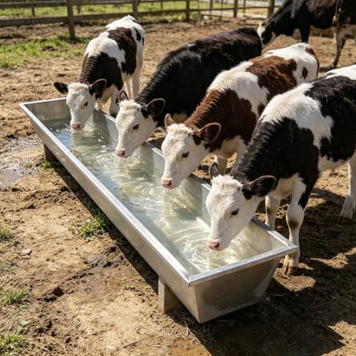 Large 19 39 76 in Livestock Feeding Trough Metal, Heavy-Duty Animal Feeders for Outside Indoor Farms Portable Hay & Water Troughs Pan Stainless Steel(50cm(19 7/10in))
