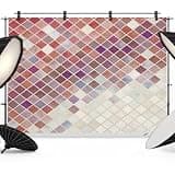 Purple Red Checkered Backdrop 10x8ft Cream Pink Ombre Buffalo Plaid Photography Backdrop Fabric Photoshoot Background Tapestry Banner for Birthday Baby Shower Decoration Party Video Photo Studio Props