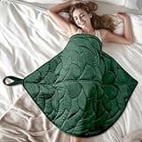 KAWBIYJ Weighted Lap Blanket 7 lbs 41" x 53"- Gifts for Mom Women Wife, Cozy Luxury Velvet Small Weighted Blankets,Portable Travel Blankets for Adults,All-Season Blanket Relaxation Gift, Green