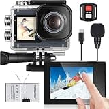 icefox Action Camera 4K Underwater Camera Waterproof 40M Ultra HD 20MP Camera 170 ° Ultra Wide Angle External Microphone WiFi Camcorder, Dark Gray