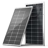 HQST Bifacial 100W 12V Solar Panel, 9BB Monocrystalline Solar Panels with 25% High Efficiency Module PV Power for Battery Charging Boat, Caravan and Other Off Grid Applications