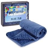 Kidaddle 7lb Weighted Blanket for Kids (Blue) 19x22 Inch, Plush Minky Weighted Lap Pad with Travel Bag