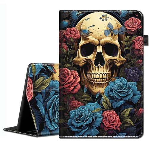 Case for Amazon Kindle Fire Max 11 Tablet (13th Generation, 2023 Release) - Slim Fit Standing Cover with Auto Sleep/Wake for All-New Fire 11 Max Tablet，Skulls & Flowers 4