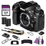Nikon D7500 DSLR Camera Body 20.9MP DX Sensor 4K UHD Video 51 Point AF 8fps Shooting Bundle with Replacement Battery EN EL15C + Cleaning Kit + 64GB Memory Card