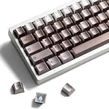 Keymatic Gaming Cherry Keycaps, Metal Keycaps with Key Puller for Mechanical Keyboard Cherry Mx Switch,112 Custom Keycaps,Coffee(Only Keycap Set)