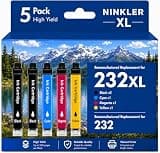 NINKLER Remanufactured for Epson 232XL Ink Cartridges Combo Pack for 232 XL for Epson XP-4200 XP-4205 Workforce WF-2930 WF-2950 Printer 2 Black 1 Cyan 1 Magenta 1 Yellow
