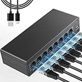 BLIYEE Gigabit Ethernet Switch 7 Port, 1000Mbps High Speed Network Hub, Multi Device LAN Expansion, Plug & Play, Stable No Lag Connection, RJ45 Compatible Cat5/5e/6/7/8