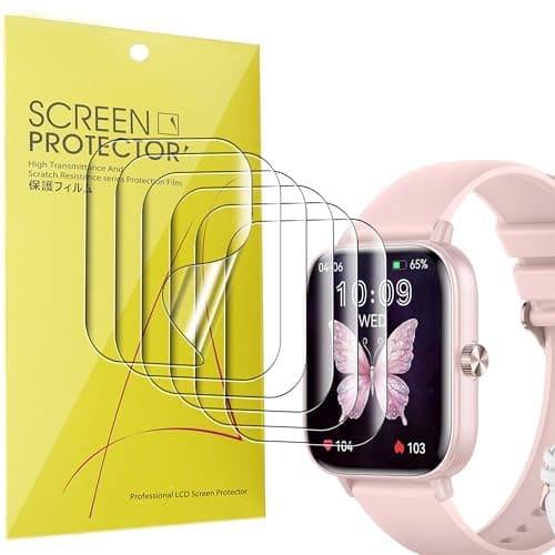 Compatible for Betatree Smartwatch Screen Protector, Lamsahw Full Coverage TPU Clear Film Compatible for Betatree Smartwatch-1.83 Inches (TPU-6 Pack)