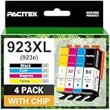 PACITEK 923XL Ink Cartridges Combo Pack Replacement for 923 923e Ink Cartridges for Printers, Compatible with OfficeJet Pro 8130 8125 8120 8130e 8125e Printers, 4-Pack