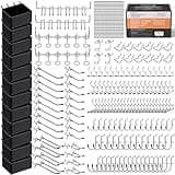 INCLY 278PCS Pegboard Accessories Organizer Kit, Peg Board Hooks Assortment with Bins for Organizing Various Tools, Fit 1/8 or 1/4 inch Pegboard for Hanging Storage, Garage Wall Attachments