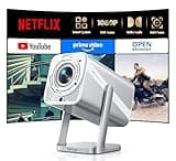 Smart Projector [Built-in Apps/4K Support/2026 Upgraded] with WiFi and Bluetooth, Native 1080P Outdoor Movie Projector, Auto Focus, Dolby Audio, TOPTRO Mini Portable Proyector w/ YouTube/Prime Video