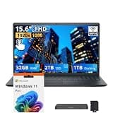 Dell 15.6" FHD Touchscreen Laptop, Intel Core i5-1334U, 32GB DDR5, 3TB Storage (2TB SSD+1TB Docking Station Set), Intel UHD Graphics, Numeric Keypad, 720p Camera, Wi-Fi 6, Win 11 Pro, Carbon Black
