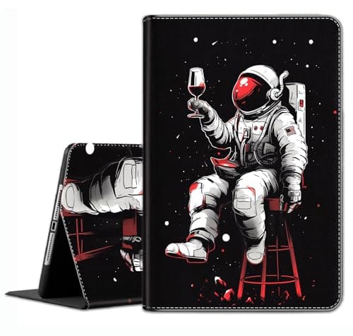 Case for iPad 10.2/10.5，iPad 9th/8th/7th Gen，for iPad 10.2 inch 2021/2020/2019/iPad Air 3rd Gen/Pro 10.5" - Slim Fit Standing Cover with Auto Sleep/Wake，Astronaut Red Wine