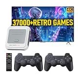 Kinhank Super Console X PRO Retro Video Game Console with 37,000+ Games & 58 Mainstream Emulators for Family Friend Parties,Dual System in 1,4K HDMI Output,5 Players,LAN/WiFi,2 Wireless Controllers