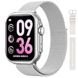 RUXINGX Smart Watch for Women, 1.85" HD Smartwatch with Heart Rate/Sleep Monitor ect, Activity Fitness Trackers with 100+ Sports Mode、Bluetooth Call (Answer/Make) and 1000mAh Battery,2 Bands Silver