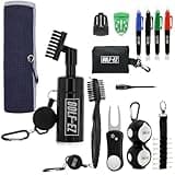 Golf Essentials Kit | Must-Have Accessories – Water Brush, Towel, Club Brush, Ball Marker, Divot Repair Tool, Ball & Tee Holder, Golf Gifts for Men & Women