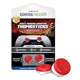 KontrolFreek FPS Freek Inferno for PlayStation 4 (PS4) and PlayStation 5 (PS5) Controller | Performance Thumbsticks | 1 High-Rise, 1 Mid-Rise | Red/White