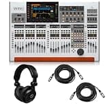 Behringer WING 48-Channel 28-Bus Full Stereo Digital Mixing Console with 24-Fader Control Surface and 10" Touch Screen Bundle With Turnstile Audio Studio Monitor Headphones, XLR M To F Cable