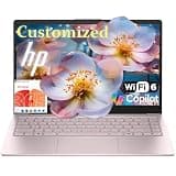 Olialia Customized Laptop, Created Using HP 14" Student Laptop, 1-Year Office 365, Intel N150 Quad-Core, 16GB RAM, 512GB PCIe SSD, with 128GB UFS, WiFi 6, Windows 11 Home S, Pale Pink