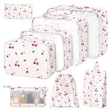 8 Set Packing Cubes for Suitcases,Packing Cube with Shoe, Cosmetics, Clothing, and Accessories Bags Packing Cubes for Travel Luggage Organizer Women Men(Cherry)